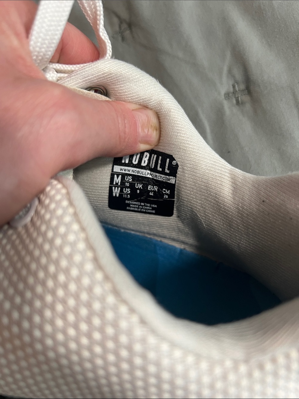 NOBULL Off-White Knit Trainers with Rainbow Accent Sole - Picture 7 of 8